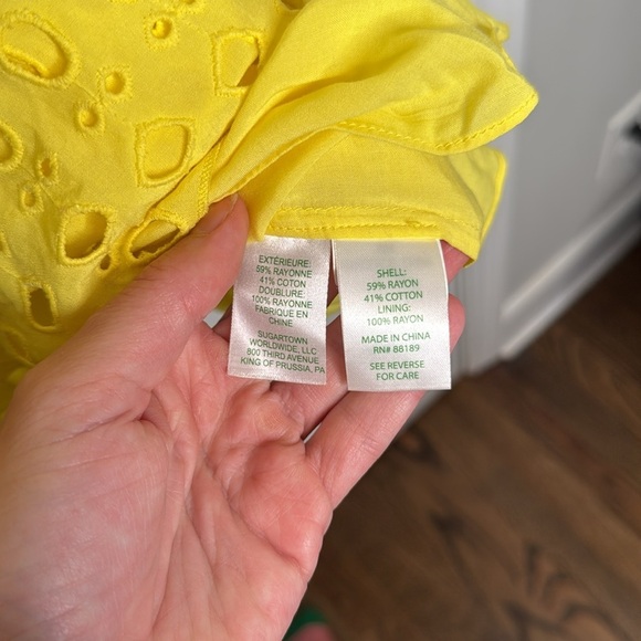 Lilly Pulitzer Indira Eyelet Swing Dress in Lemon- Small - Picture 7 of 10